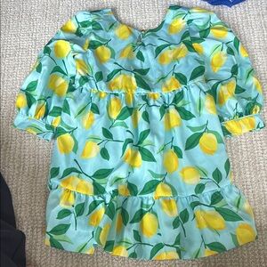 Janie and Jack Lemon Print Dress - Blue and Yellow